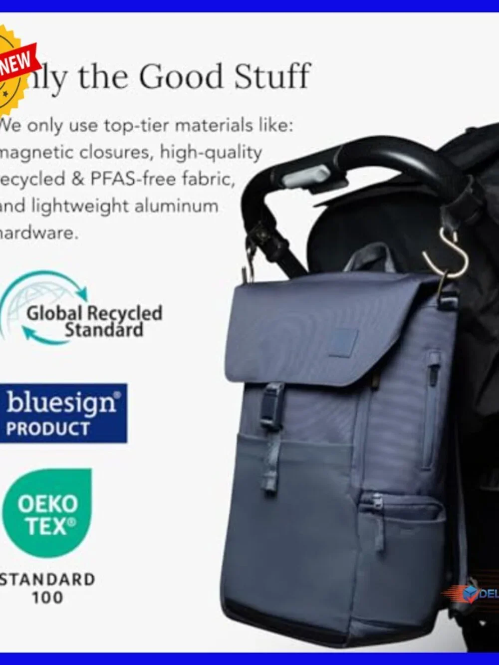 Large Water-Resistant Diaper Backpack with Changing Pad, Travel-Friendly